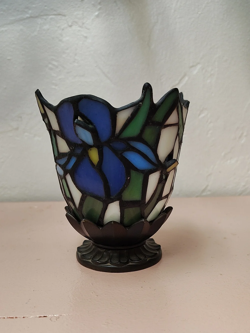 VTG PartyLite Stained Glass Votive Candle Holder 4